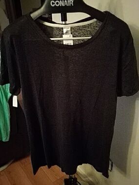 Lavon Black Short Sleeve Crew Neck Tee 3X Bnwt